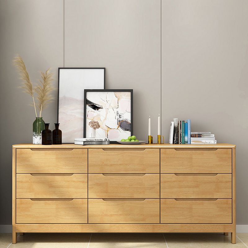 Contemporary Dresser Solid Wood Storage Chest Dresser with Drawers