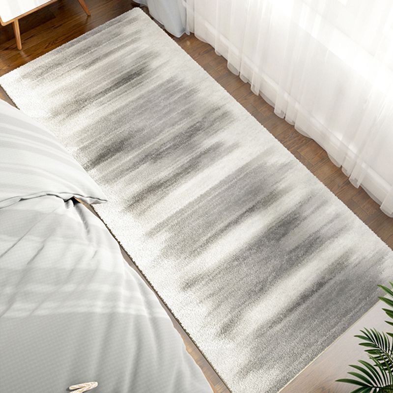 Grey Modern Carpet Geometric Pattern Polyester Area Rug Anti-Slip Area Rug for Bedroom
