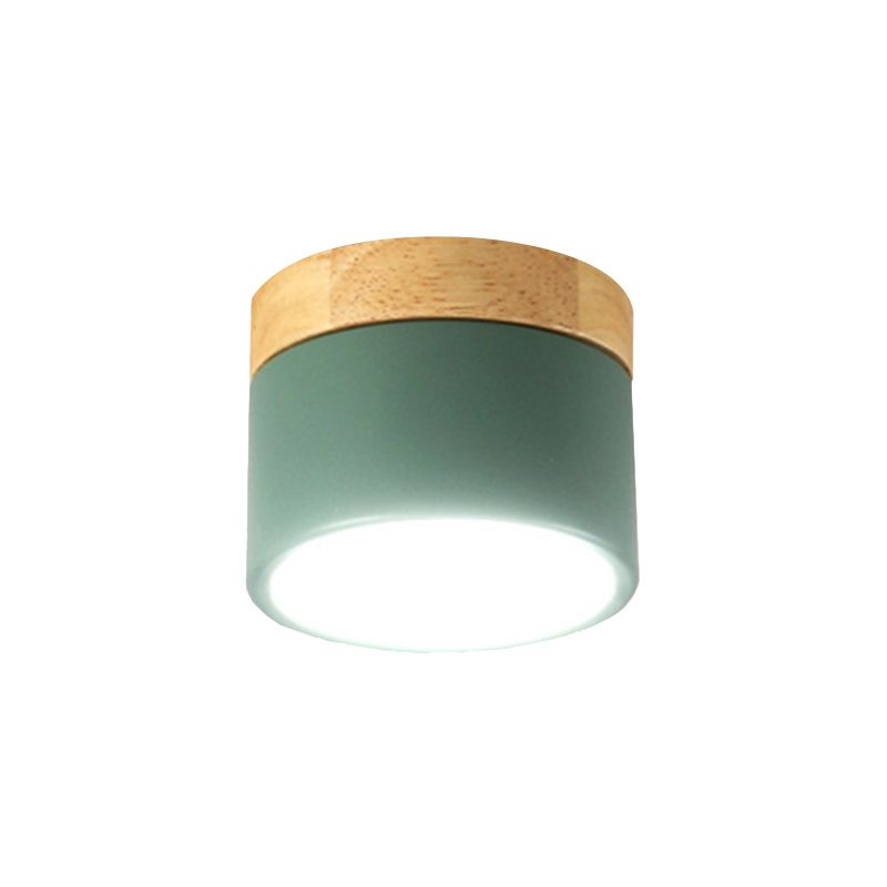 Luz empotrada de madera de aluminio con forma de tambor, luz empotrada de estilo Simple para galería de sala de estar