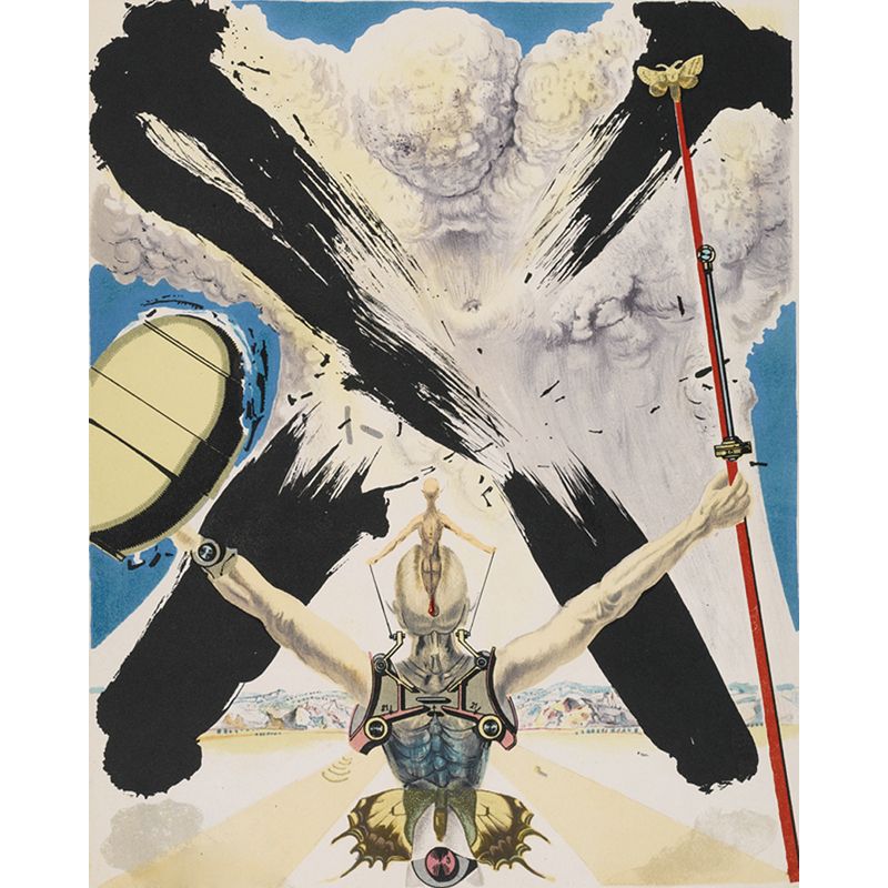 Salvador Dali Knight Painting Mural Surreal Water-Proof Living Room Wall Art, Customized Size