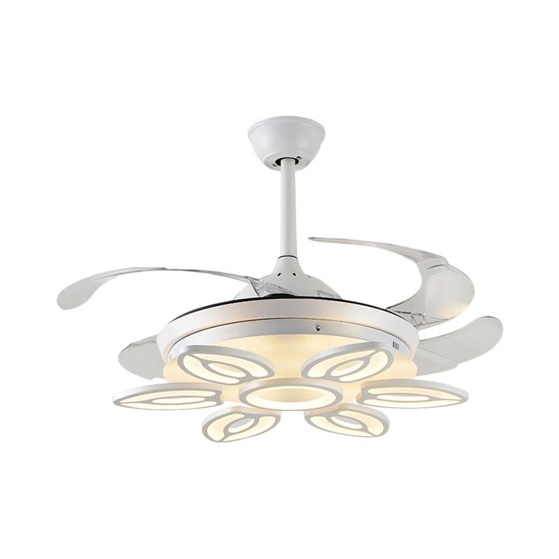 42,5 "breites weißes Herz/Blatt/Schnecke halb Flush modern