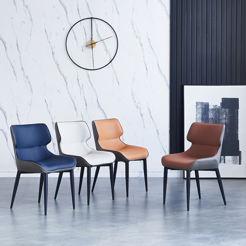 Faux Leather Dining Chair Industrial Style Wingback Arm Dining Chairs