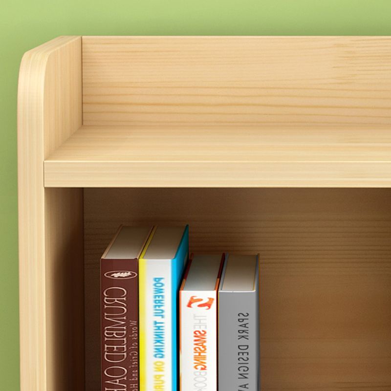 Closed Back Bookshelf Solid Wood Contemporary Style Natural Bookcase for Office