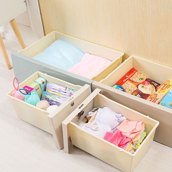 Plastic Vertical Contemporary Kids Nightstand with 5/6 Drawers for Bedroom