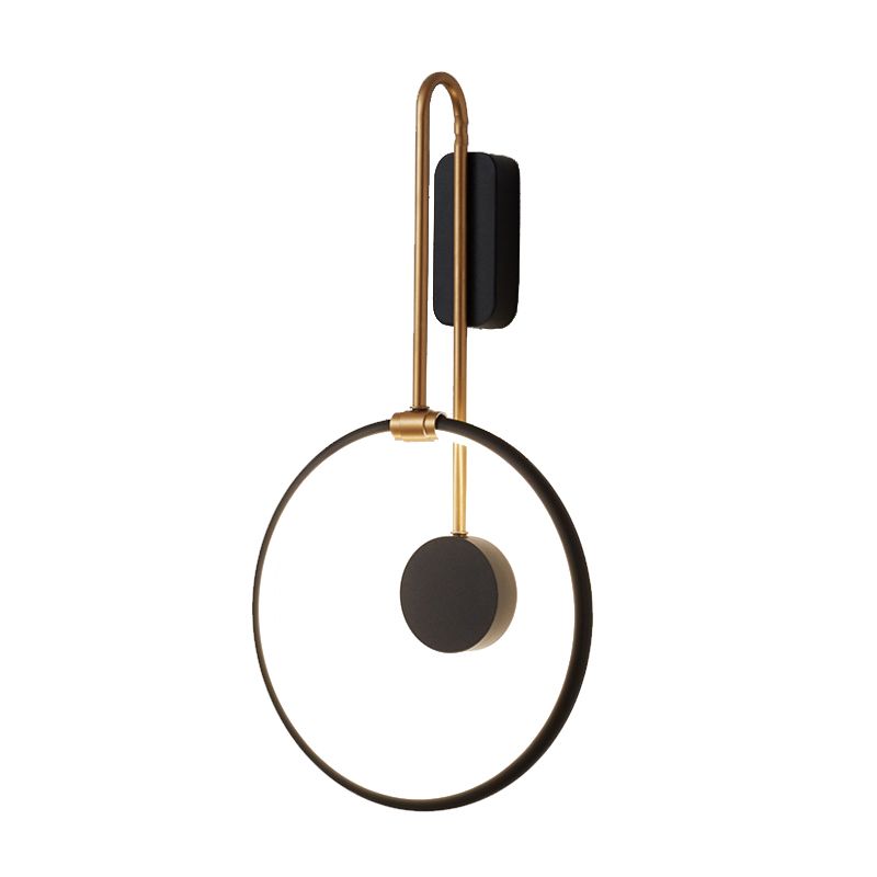 Metal Round Wall Mounted Lamps Modern Style 1 Light Wall Lighting Fixtures