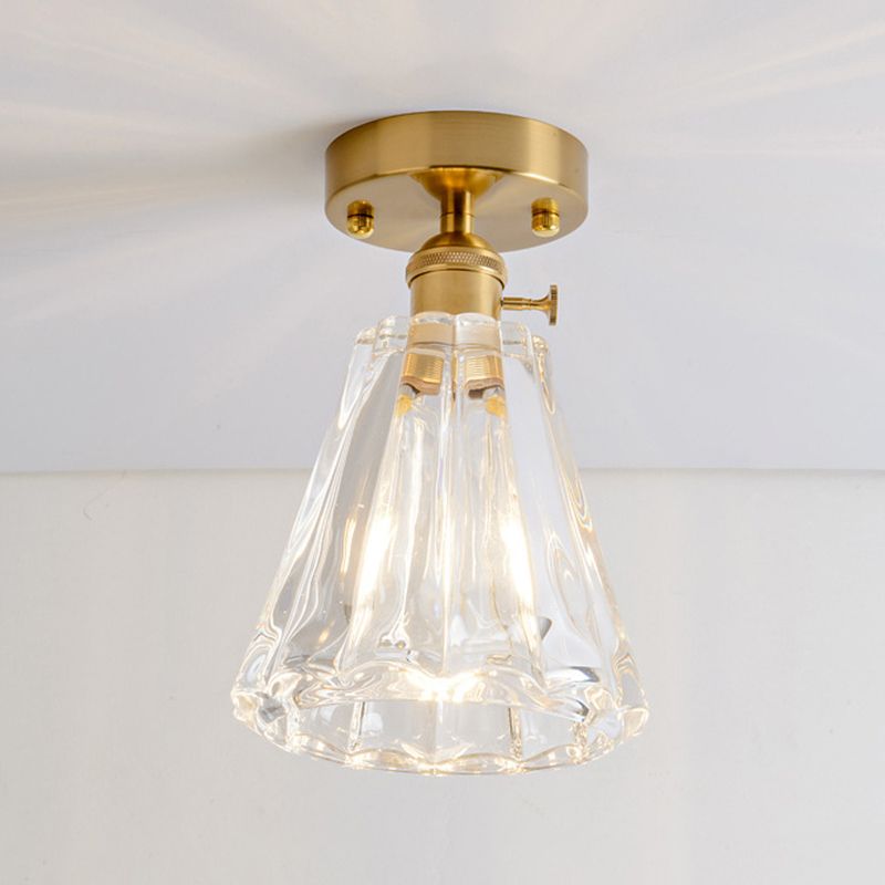 Modern Style Geometric Flush Mount Lamp Glass 1-Light Flush Light Fixtures