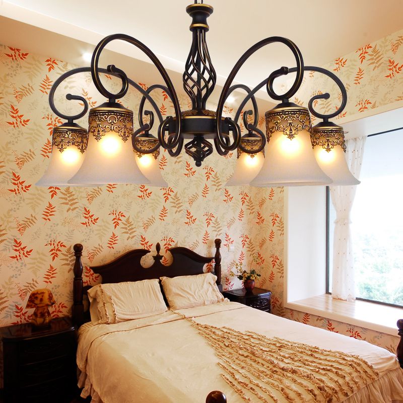 Bell Chandelier Lights Glass Chandelier Pendant Light pour le salon