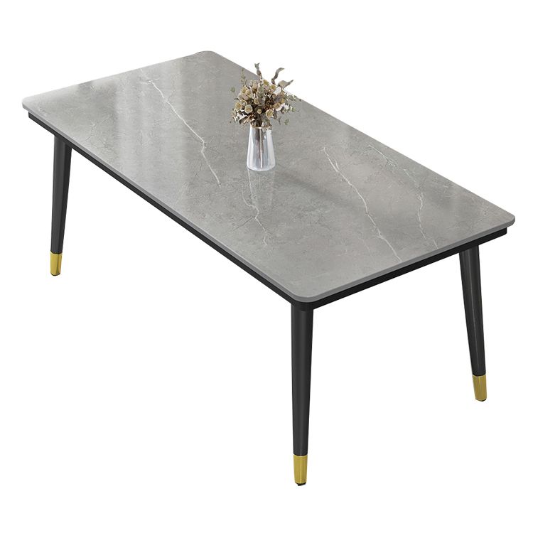 Industrial Standard Rectangle Shape Dining Table Sintered Stone Top Dining Table for Kitchen