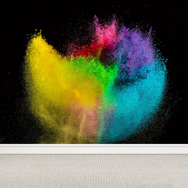 Modern Dust Spurt Mural Non-Woven Stain Resistant Multicolored Wall Covering for Living Room