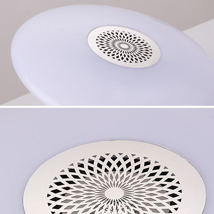 Plafonnier intelligent de forme ronde en acrylique moderne à 1 lumière pour chambre à coucher et étude