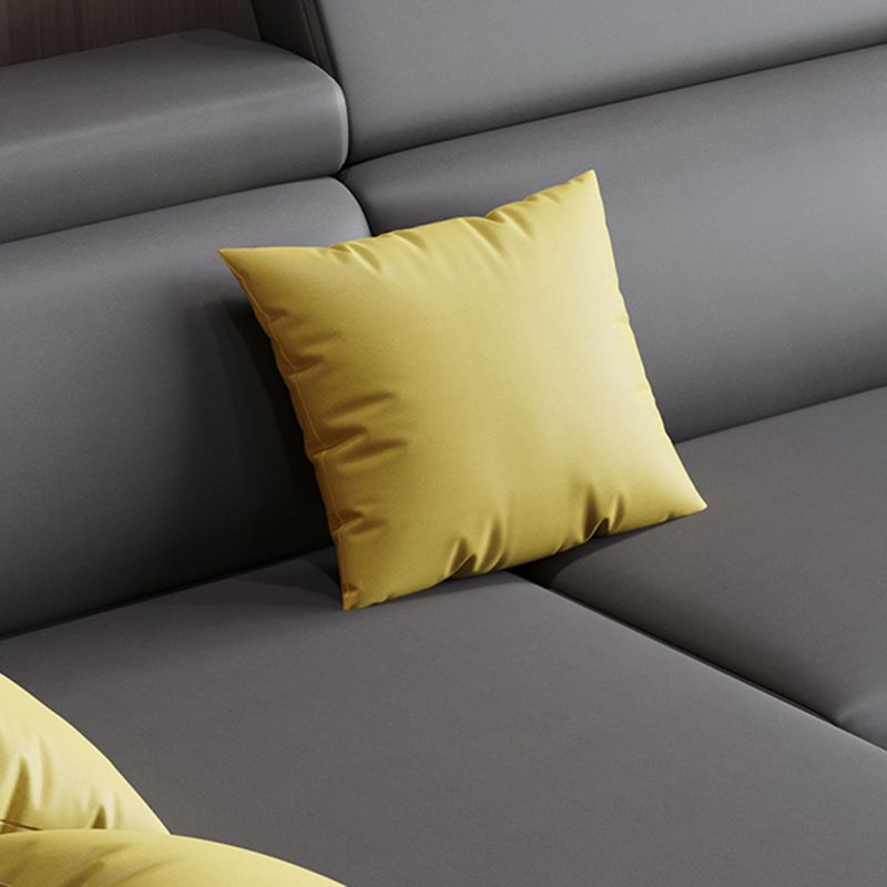 33.46 " H Faux Leather Recessed Arm Sofa & Chaise for Living Room