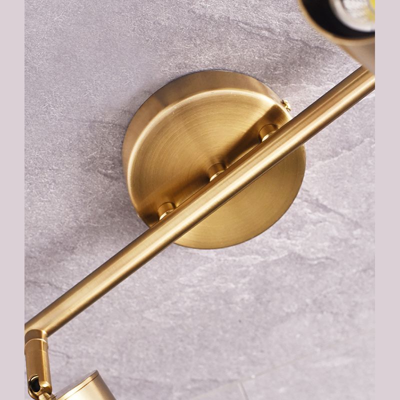 Nordic Modern LED Track Lighting in Golden Surface Mounted Spotlight for Home Living Room Background Wall and Commercial Clothing Store