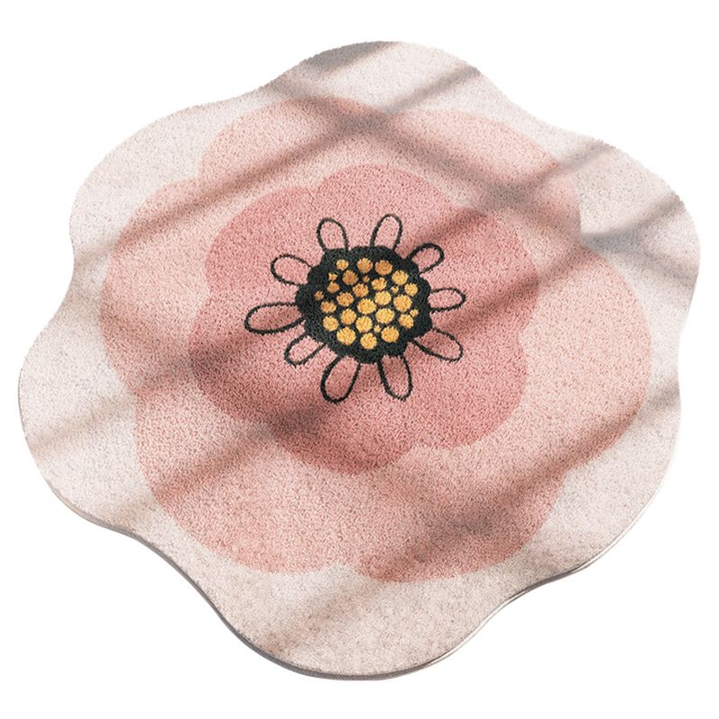 Novelty Contemporary Carpet Lambswool Adults Indoor Rug Floral Print Rug Non-Slip Backing