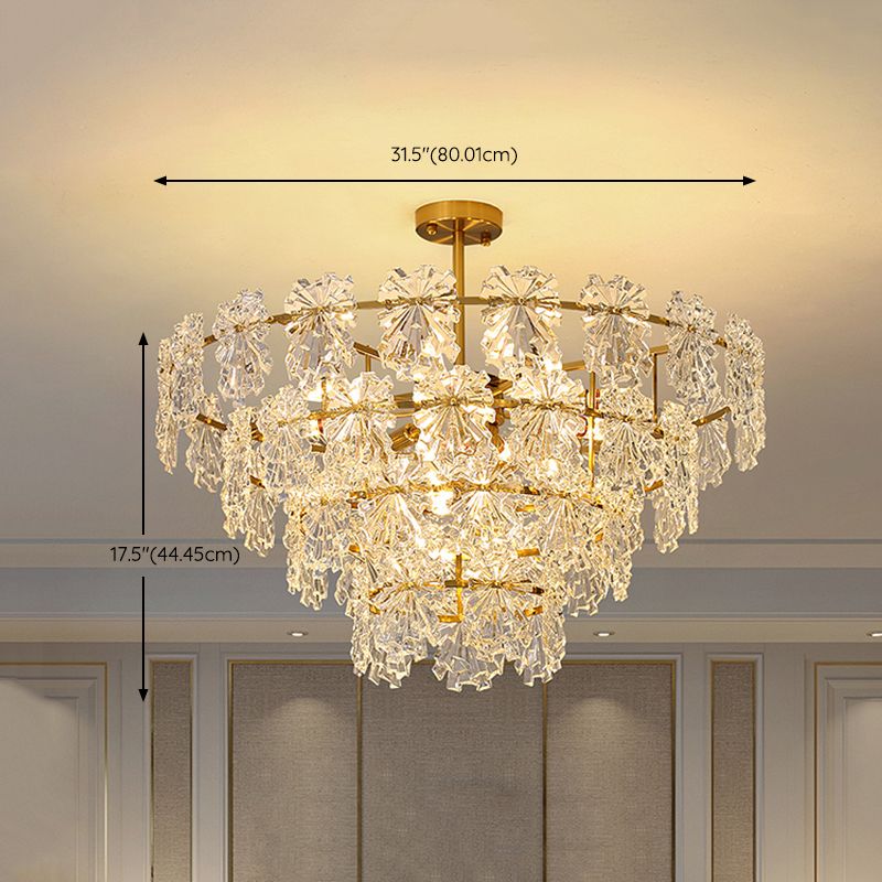 Glass Island Pendants Modern Style Pendant Lights in Gold for Living Room