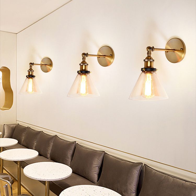 Amerikanischer Vintage -Stil Wandbeleuchtung Metall Armglas Schattenleuchte für daneben