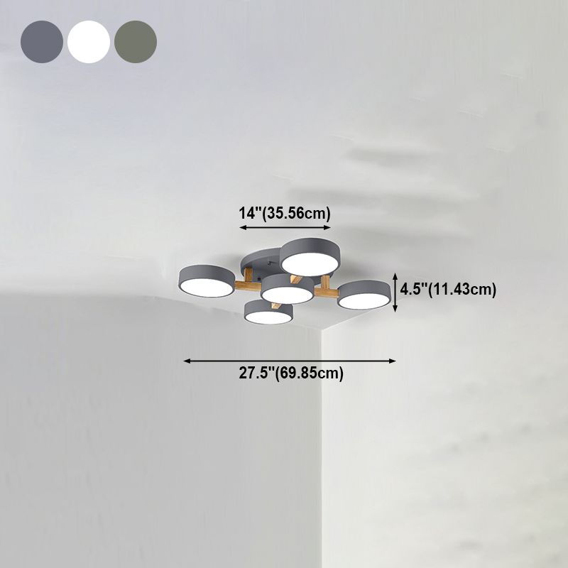 Plafonniers encastrés à LED multi-têtes, luminaire de plafond contemporain