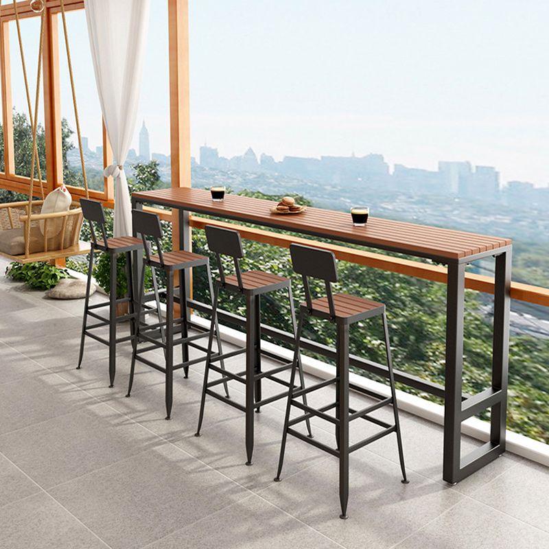 Modern Style Bar Table Set 1/2/5 Pieces Rectangle Bar Table with High Stools