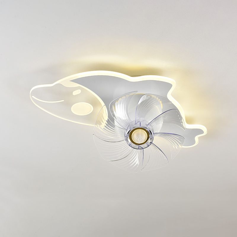 Cartoon LED Plafond lampe à fans à 360 degrés Rotatif pour enfants SEMI SEMI MOUR MONT