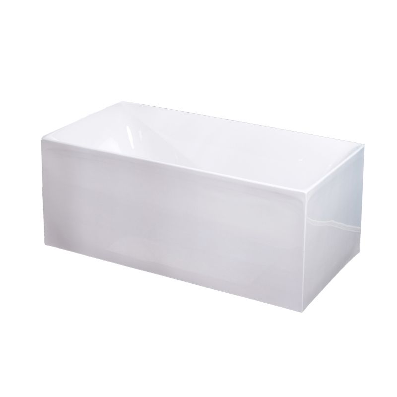 Acrylic Soaking Bathtub White Rectangular Back to Wall Bath Tub