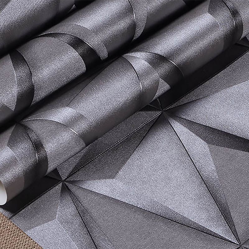 Plaster Wallpaper with 3D Print Triangle and Harlequin Design, 20.5"W x 33'L
