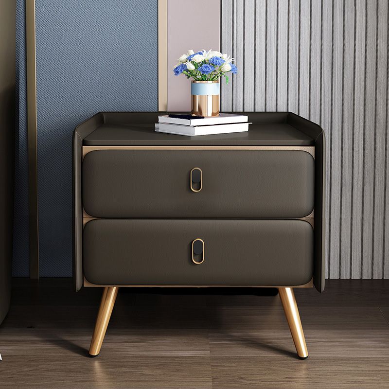Modern Style Gold Metal Material Ark Foot Multicolor Choice Nightstand