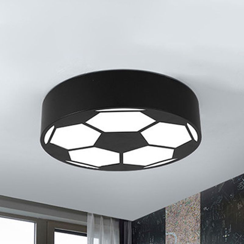 Lámpara de techo con tema deportivo, luz de montaje en techo de fútbol plana acrílica para dormitorio de niños