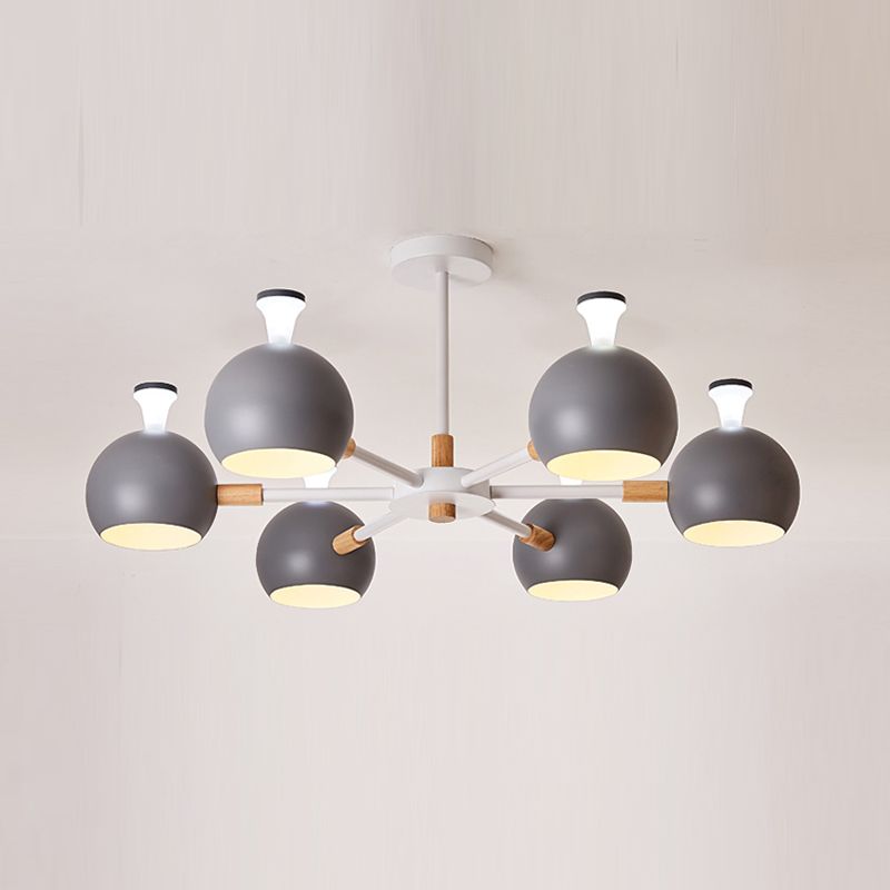 Multi Light Spherical Branch Hanging Light Modern Style Metal Hanging Lighting for Bedroom