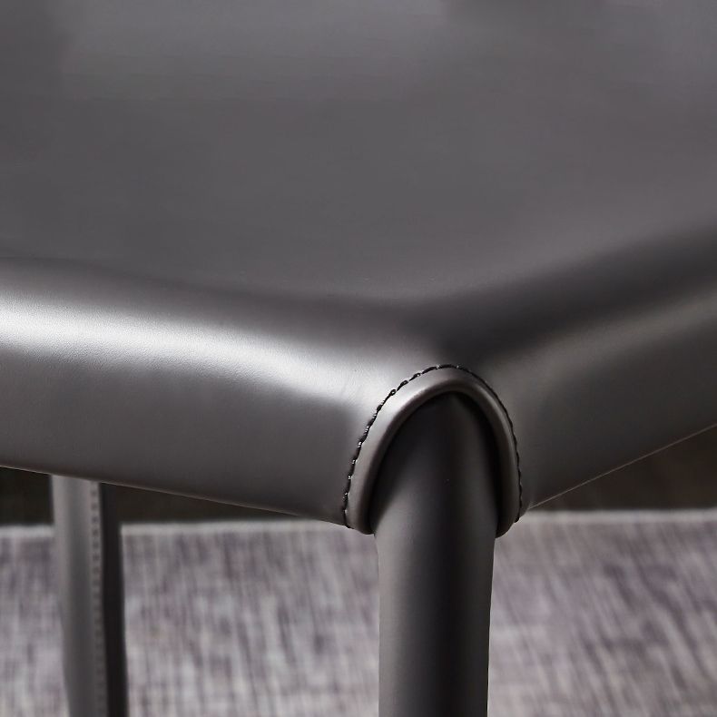 Solid Back Chair Contemporary Modern Leather Indoor-Outdoor Side Chair
