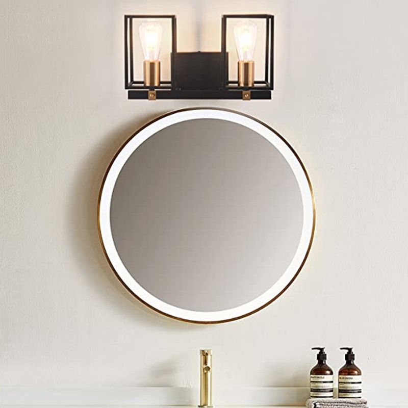 Black 1/2/3/4-Light Bathroom Vanity Light Modern Metal Bath Bar