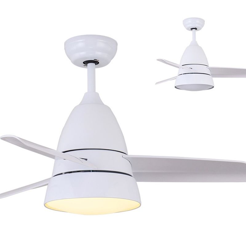 Nordique Conical suspension ventilateur clair acrylique de nuance LED Semi Flush Mount lampe