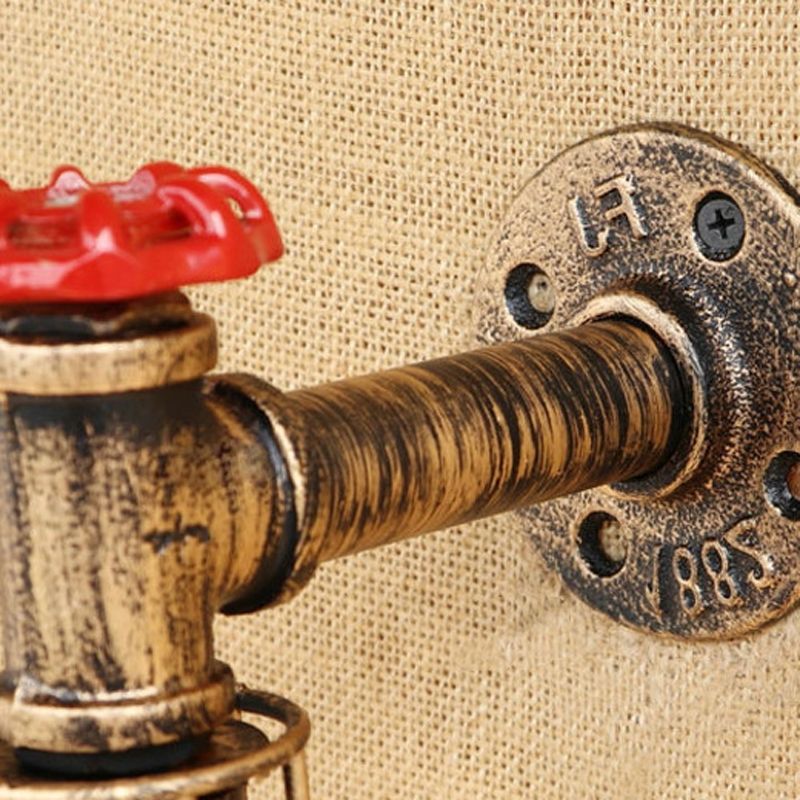 Industrial Geometric Sconce Light Fixture Metal 1-Light Wall Lights