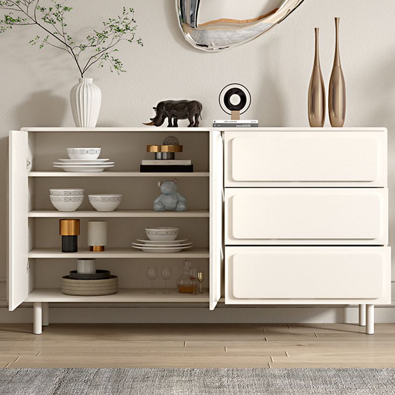 37.4"Tall White Wooden Cabinet , 3- Drawer Rectangle Accent Cabinet