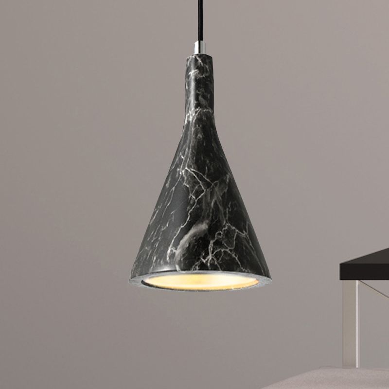 Luz de techo de colgante de trompeta Cemento nórdico 1 claro negro/blanco/marrón Luz colgante