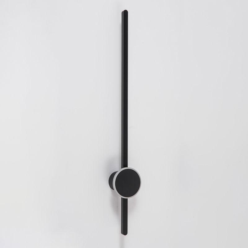 Metal Linear Shape Wall Light Modern Style 2 Lights Wall Mounted Light in Black
