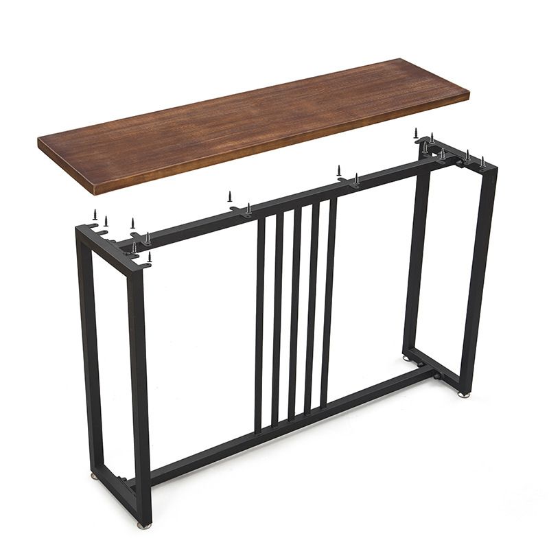 Solid Wood Rectangle Console Table 29.53-inch Tall End Table with 1 Shelf
