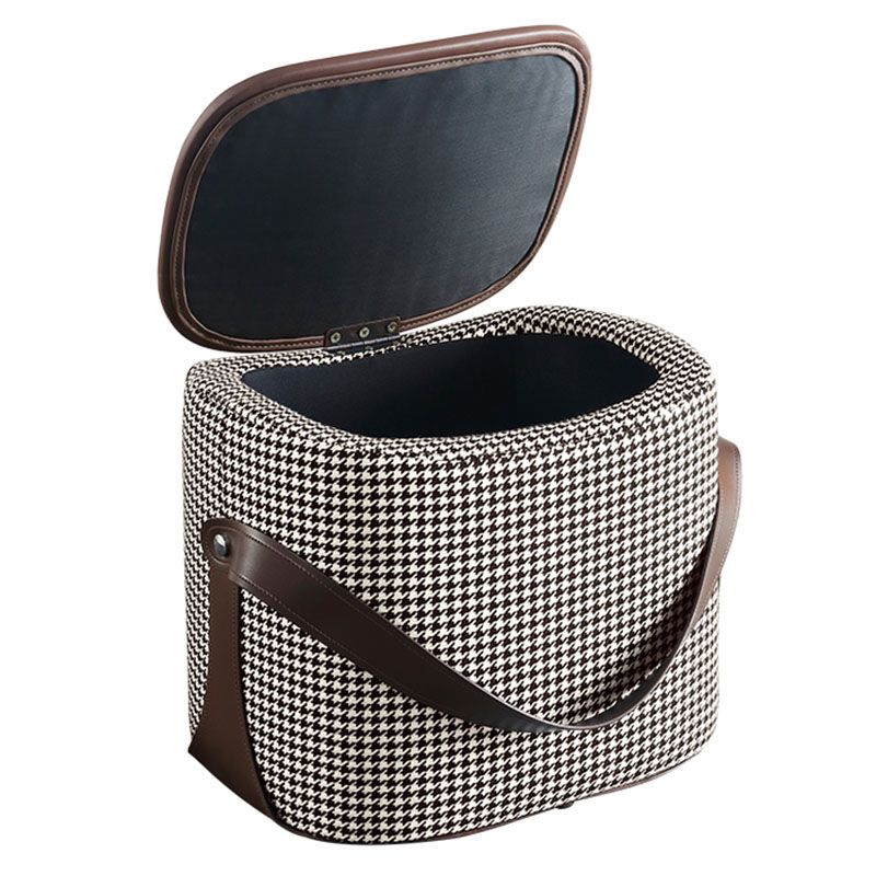 Glam Ottoman Faux Leather Stain Resistant Upholstered Square Ottoman with Legs