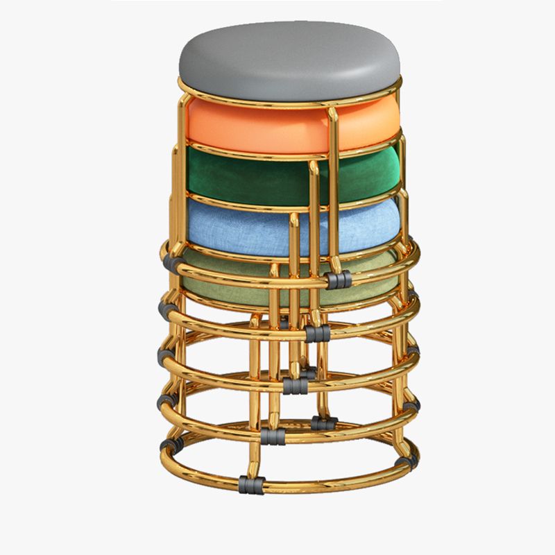 Standard Ottoman Fade Resistant Cotton Blend Glam Round Solid Color Ottoman