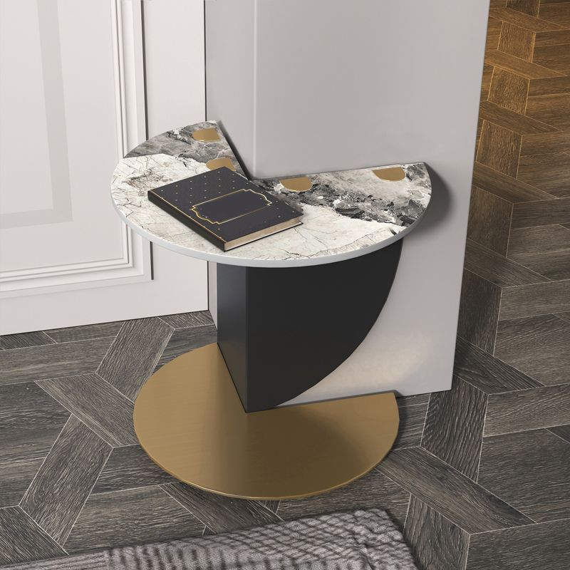 Contemporary Side End Table Metal Pedestal Base Side Table for Home