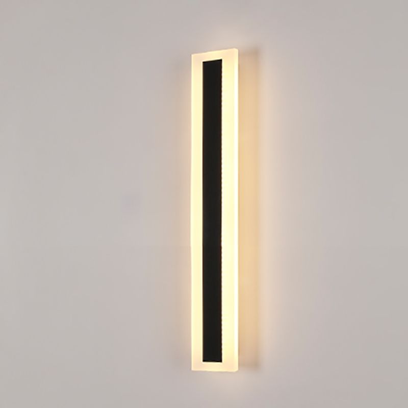 Metal Linear Shape Wall Light Modern Style 1-Light Wall Mount Light Fixture in Black