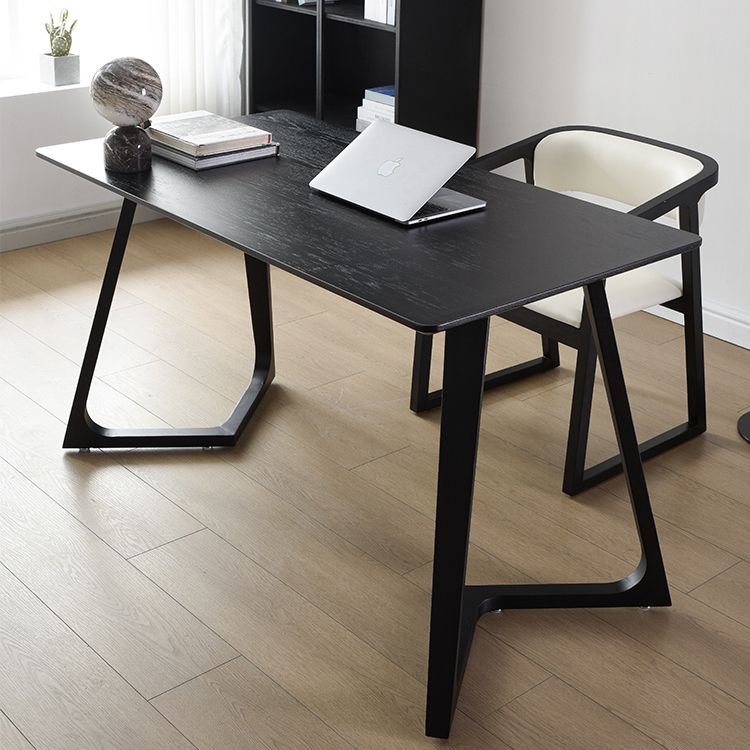 Mesa de comedor rectangular contemporánea de madera maciza mesa de madera de madera con base de trineo