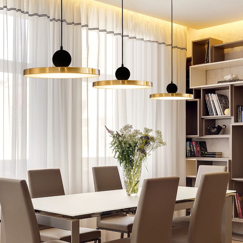 Bronze geometrische hängende Deckenleuchte moderne LED -Metallhängeleuchte mit LED -Metall