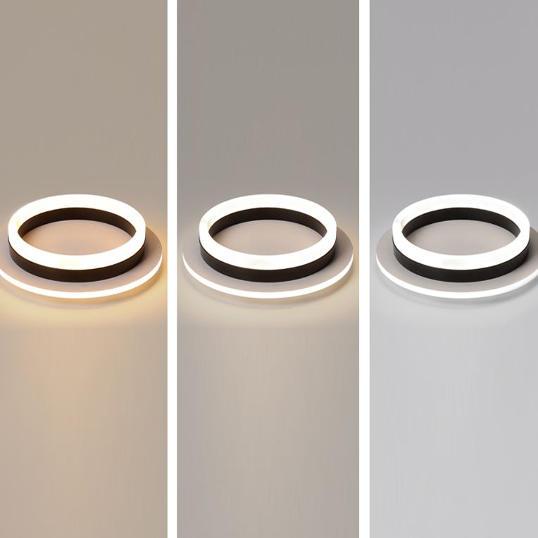 Plafonnier LED rond noir, luminaire de plafond Simple et affleurant pour le salon