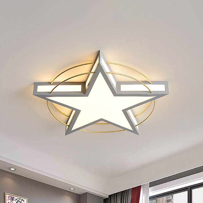 Star / triangle encastré luminaire nordique métal noir / gris plafonnier encastré avec diffuseur acrylique