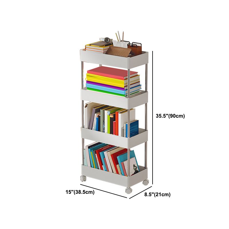 Modern Plastic Bookshelf White Etagere Vertical Open Shelf Bookcase