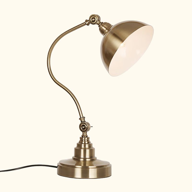Dome 1 Light Table Lamp Mid Century Metal Night Table Lamps for Bedroom