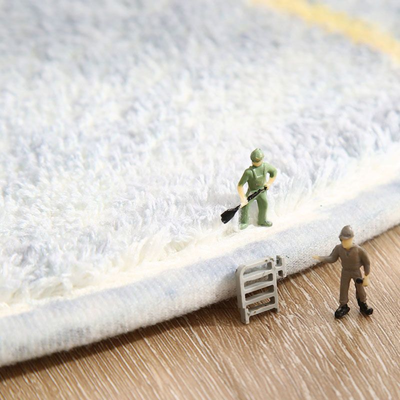 Beige Modern Carpet Polyester Color Piece Carpet Washable Carpet for Living Room