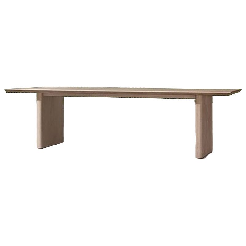 Contemporary Patio Table with UV Resistant Solid Wood Dining Table