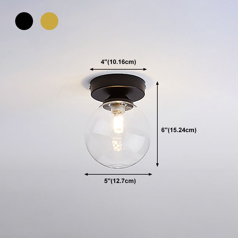 Plafonnier encastré pour allée, plafonnier de style moderne avec abat-jour rond en verre