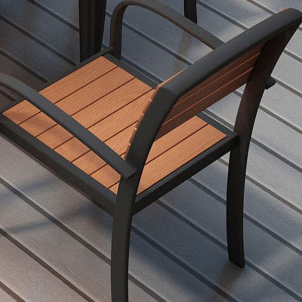 Industrial 1/5/7 Pieces Metal Dining Set Reclaimed Wood Table Set for Outdoor