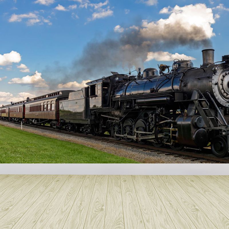 Whole Train Print Mural Decal for Indoor Decor Industrial Guest Room Wall Covering